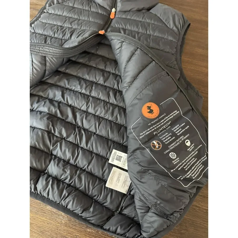 Save The Duck Puffer Vest Mens XL Black Ultra Light Quilted Padded Gilet
